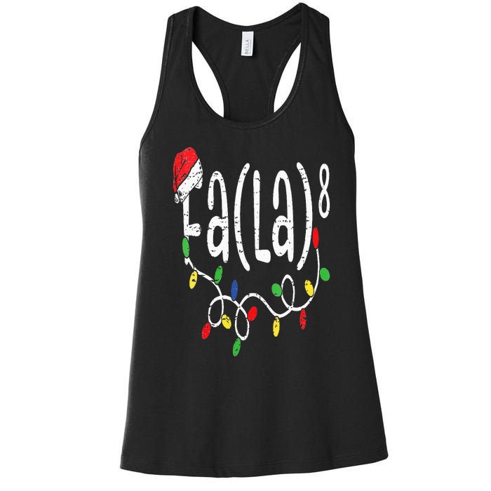 FA (LA)8 Funny Christmas Santa Fa La Math Teacher Women's Racerback Tank