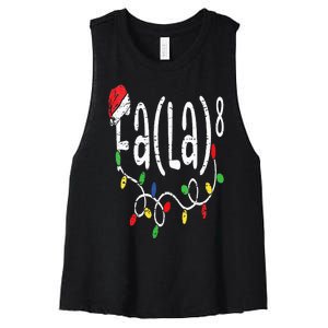 FA (LA)8 Funny Christmas Santa Fa La Math Teacher Women's Racerback Cropped Tank