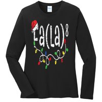 FA (LA)8 Funny Christmas Santa Fa La Math Teacher Ladies Long Sleeve Shirt