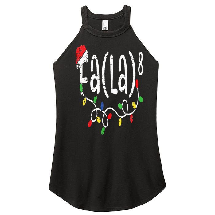 FA (LA)8 Funny Christmas Santa Fa La Math Teacher Women's Perfect Tri Rocker Tank