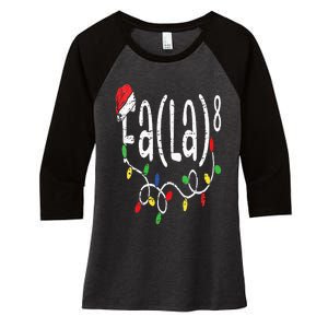 FA (LA)8 Funny Christmas Santa Fa La Math Teacher Women's Tri-Blend 3/4-Sleeve Raglan Shirt