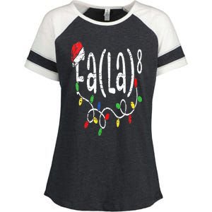 FA (LA)8 Funny Christmas Santa Fa La Math Teacher Enza Ladies Jersey Colorblock Tee