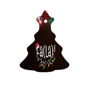 FA (LA)8 Funny Christmas Santa Fa La Math Teacher Ceramic Tree Ornament