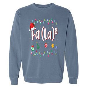 Fa (La)8 Funny Christmas Santa Fa La Math Garment-Dyed Sweatshirt