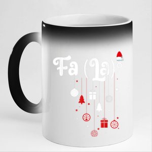 Fa (La)8 Funny Christmas Santa Fa La Math 11oz Black Color Changing Mug