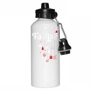 Fa (La)8 Funny Christmas Santa Fa La Math Aluminum Water Bottle