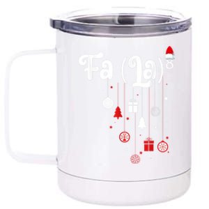 Fa (La)8 Funny Christmas Santa Fa La Math 12 oz Stainless Steel Tumbler Cup