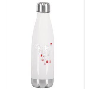 Fa (La)8 Funny Christmas Santa Fa La Math Stainless Steel Insulated Water Bottle