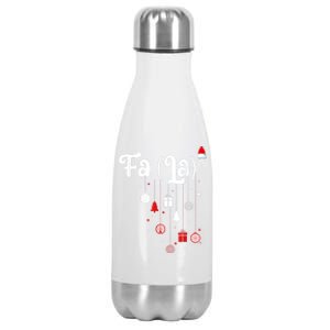 Fa (La)8 Funny Christmas Santa Fa La Math Stainless Steel Insulated Water Bottle