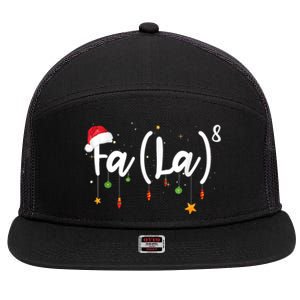 Fa (La)8 Funny Christmas Santa Fa La Math 7 Panel Mesh Trucker Snapback Hat