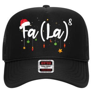 Fa (La)8 Funny Christmas Santa Fa La Math High Crown Mesh Back Trucker Hat