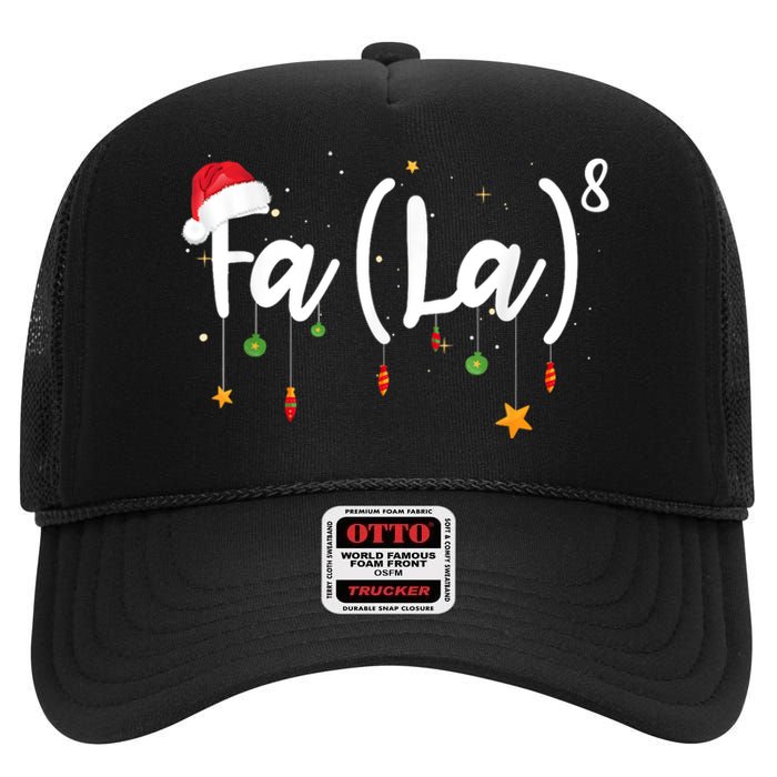 Fa (La)8 Funny Christmas Santa Fa La Math High Crown Mesh Back Trucker Hat