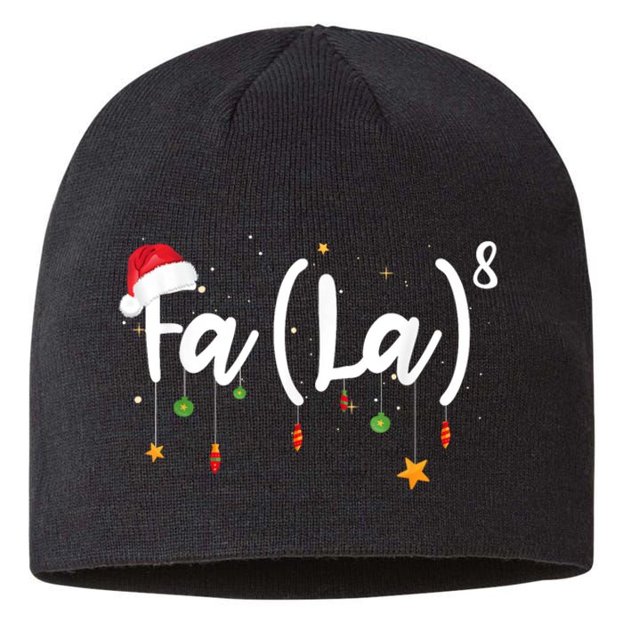 Fa (La)8 Funny Christmas Santa Fa La Math Sustainable Beanie