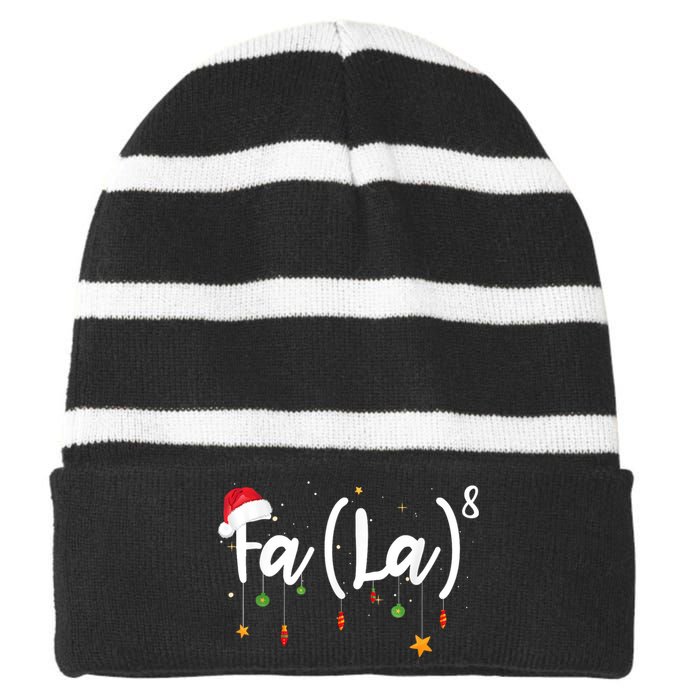 Fa (La)8 Funny Christmas Santa Fa La Math Striped Beanie with Solid Band