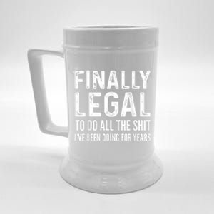 Finally Legal Funny 21st Birthday 2000 Gift For Men & Women Beer Stein