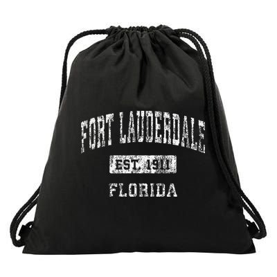Fort Lauderdale Florida Fl Vintage Established Drawstring Bag