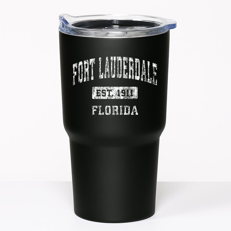 Fort Lauderdale Florida Fl Vintage Established Tumbler