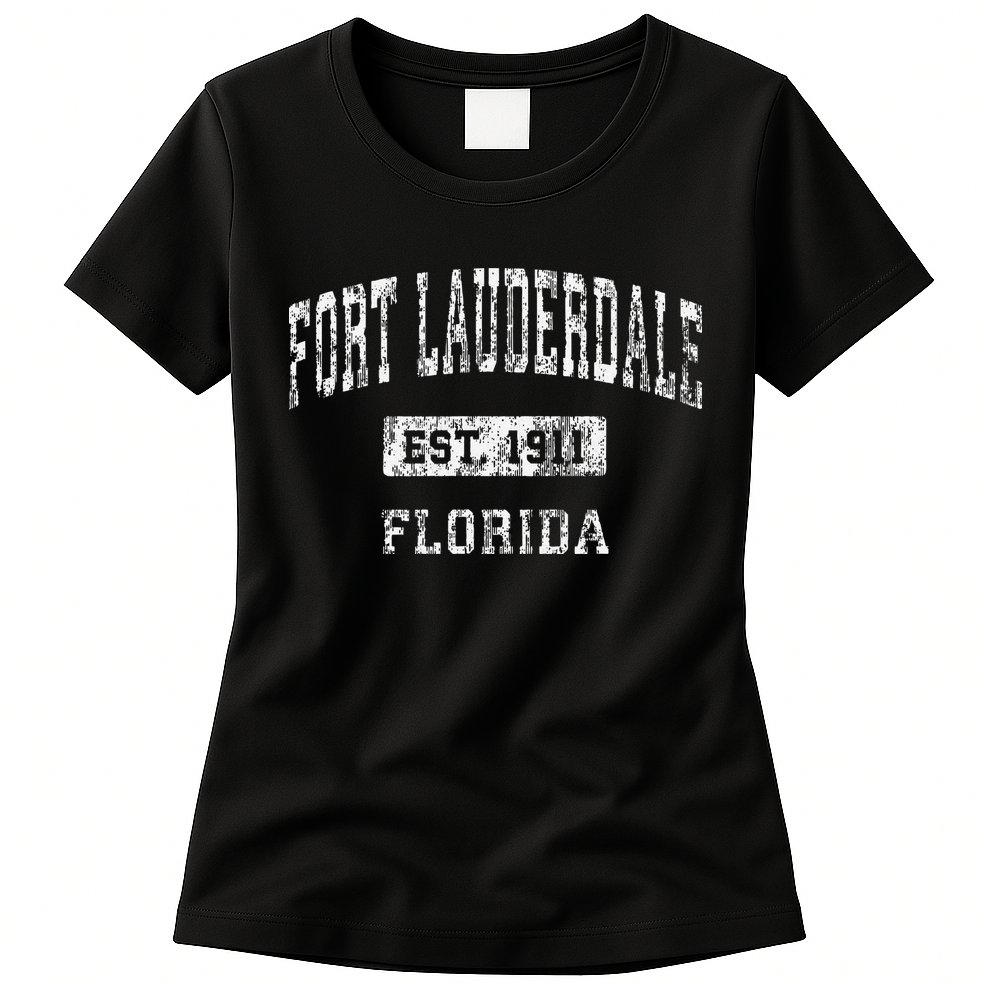 Fort Lauderdale Florida Fl Vintage Established Womens T-Shirt
