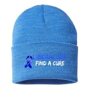 Funny Liberalism Find A Cure Cool Gift Sustainable Knit Beanie