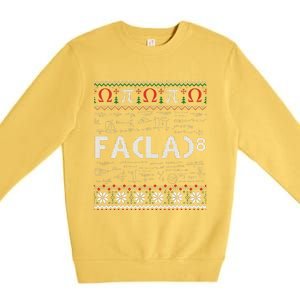 Fa (La)8 Funny Christmas Santa Fa La Math Teacher Student Premium Crewneck Sweatshirt