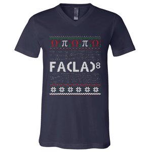 Fa (La)8 Funny Christmas Santa Fa La Math Teacher Student V-Neck T-Shirt