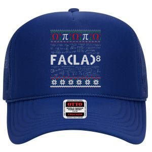 Fa (La)8 Funny Christmas Santa Fa La Math Teacher Student High Crown Mesh Back Trucker Hat