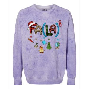 Fa (La)8 Funny Christmas Santa Fa La Math Teacher Student Colorblast Crewneck Sweatshirt