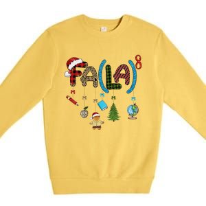 Fa (La)8 Funny Christmas Santa Fa La Math Teacher Student Premium Crewneck Sweatshirt