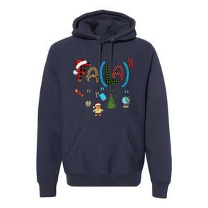 Fa (La)8 Funny Christmas Santa Fa La Math Teacher Student Premium Hoodie