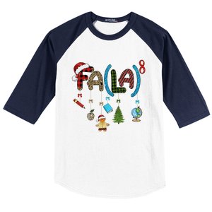 Fa (La)8 Funny Christmas Santa Fa La Math Teacher Student Baseball Sleeve Shirt