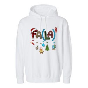 Fa (La)8 Funny Christmas Santa Fa La Math Teacher Student Garment-Dyed Fleece Hoodie