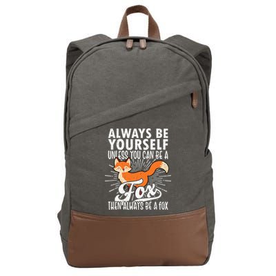 Fox Lover Funny Fox Tee Fox Gifts Fox Cotton Canvas Backpack