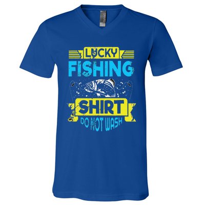 Funny Lucky Fishing Do Not Wash It Funny Fhishing V-Neck T-Shirt