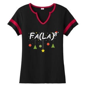 Fa (La)8 Funny Christmas Santa Fa La Math Teacher Student Ladies Halftime Notch Neck Tee