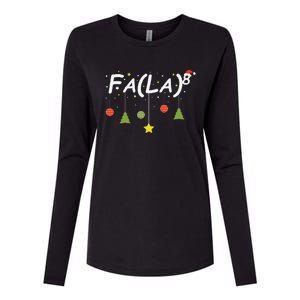 Fa (La)8 Funny Christmas Santa Fa La Math Teacher Student Womens Cotton Relaxed Long Sleeve T-Shirt