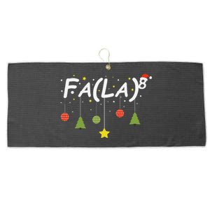 Fa (La)8 Funny Christmas Santa Fa La Math Teacher Student Large Microfiber Waffle Golf Towel