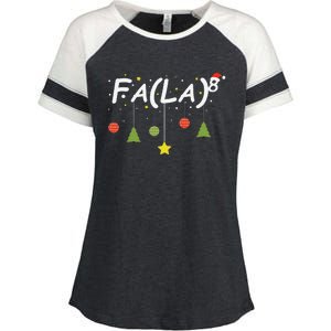 Fa (La)8 Funny Christmas Santa Fa La Math Teacher Student Enza Ladies Jersey Colorblock Tee