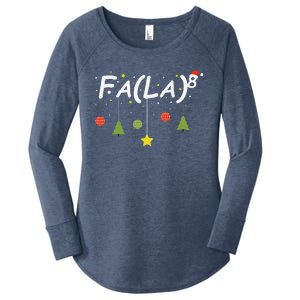 Fa (La)8 Funny Christmas Santa Fa La Math Teacher Student Women's Perfect Tri Tunic Long Sleeve Shirt