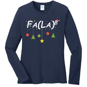 Fa (La)8 Funny Christmas Santa Fa La Math Teacher Student Ladies Long Sleeve Shirt