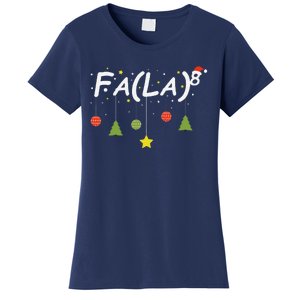 Fa (La)8 Funny Christmas Santa Fa La Math Teacher Student Women's T-Shirt