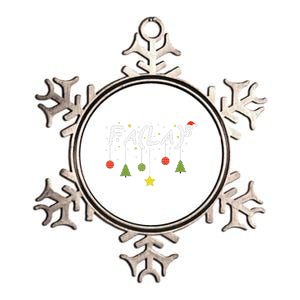 Fa (La)8 Funny Christmas Santa Fa La Math Teacher Student Metallic Star Ornament