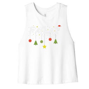 Fa (La)8 Funny Christmas Santa Fa La Math Teacher Student Women's Racerback Cropped Tank