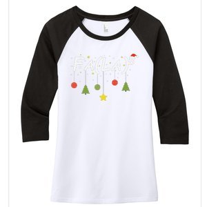 Fa (La)8 Funny Christmas Santa Fa La Math Teacher Student Women's Tri-Blend 3/4-Sleeve Raglan Shirt