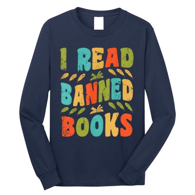 Funny Librarian Freedom Reader Grunge I Read Banned Books Long Sleeve Shirt