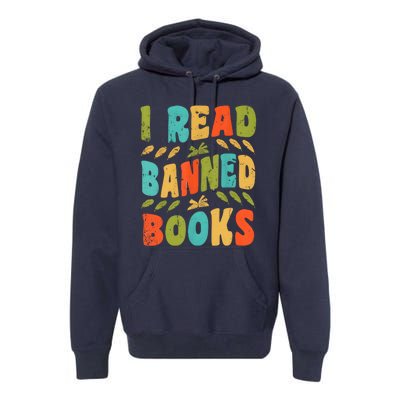 Funny Librarian Freedom Reader Grunge I Read Banned Books Premium Hoodie