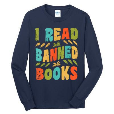 Funny Librarian Freedom Reader Grunge I Read Banned Books Tall Long Sleeve T-Shirt