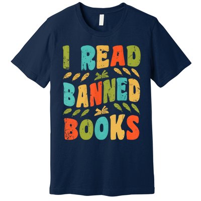 Funny Librarian Freedom Reader Grunge I Read Banned Books Premium T-Shirt