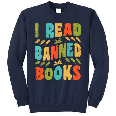 Funny Librarian Freedom Reader Grunge I Read Banned Books Tall Sweatshirt