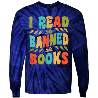 Funny Librarian Freedom Reader Grunge I Read Banned Books Tie-Dye Long Sleeve Shirt