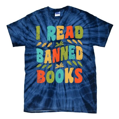 Funny Librarian Freedom Reader Grunge I Read Banned Books Tie-Dye T-Shirt